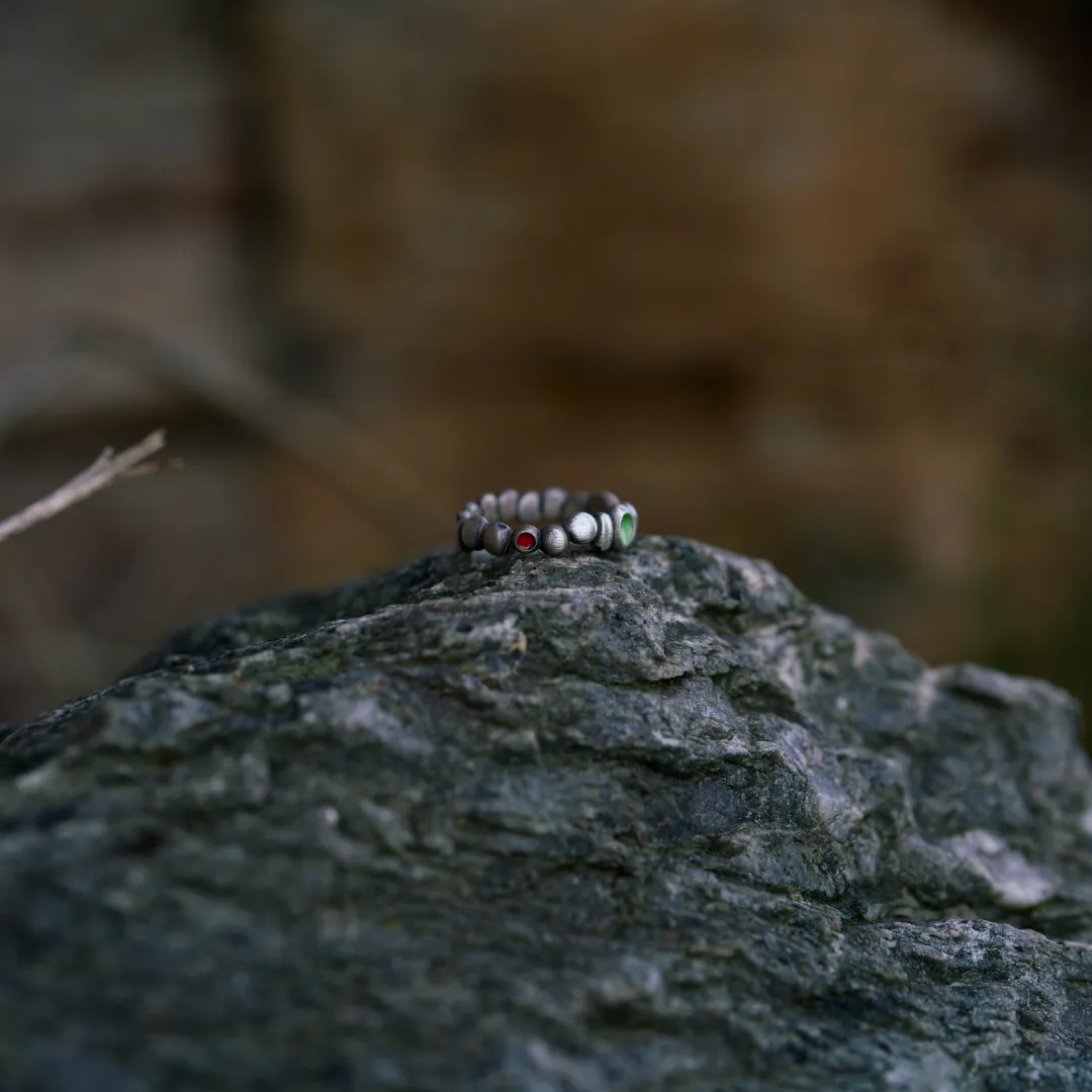 Bague en argent émaillée