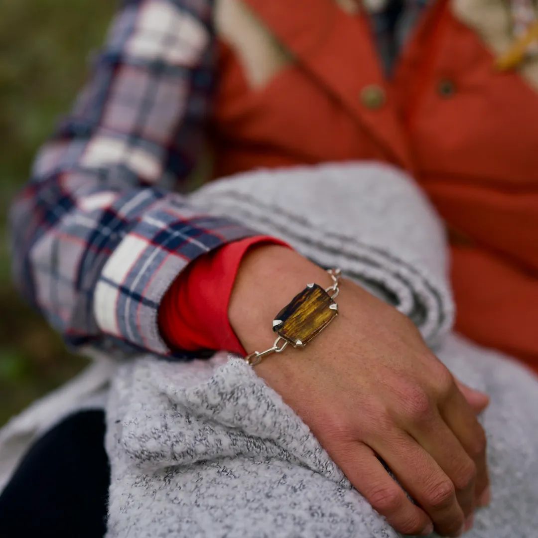 Bracelet sertie d'une ambre