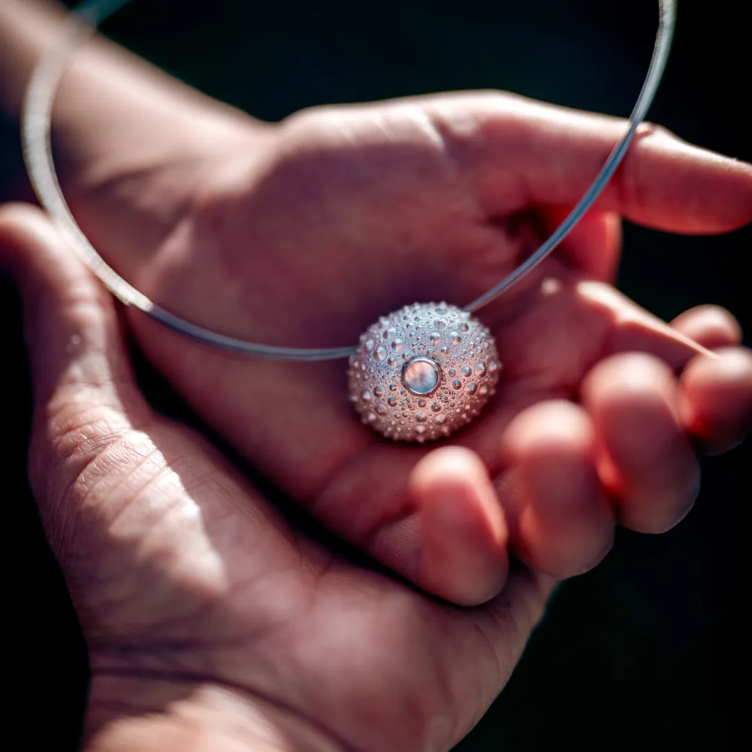 Collier oursin en argent 