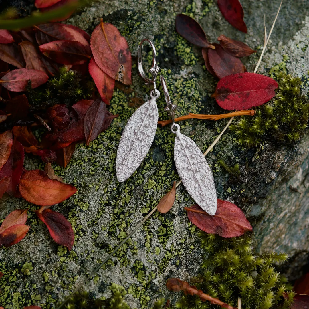 Boucle d'oreille feuille de sauge