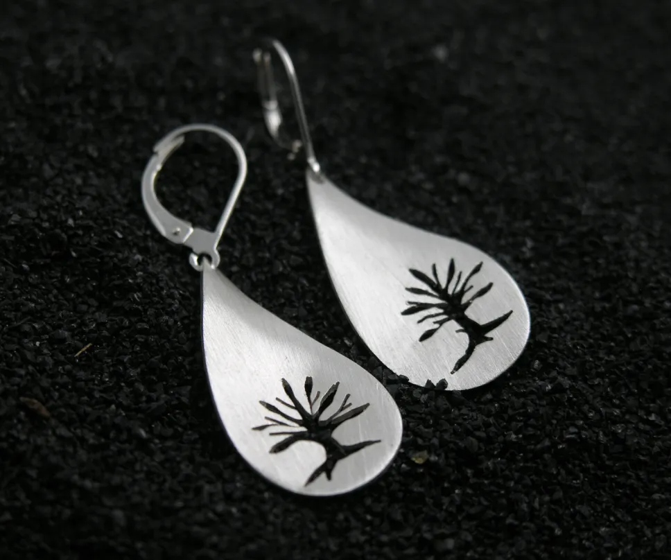 Boucles d'oreilles arbre en argent